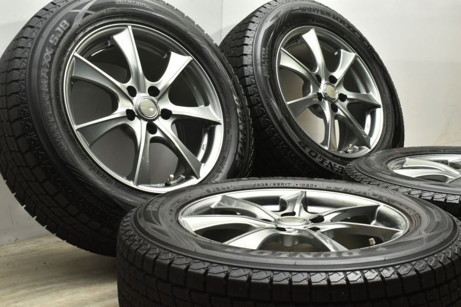 バリ溝 美品】レーベン 17in 7J +38 PCD114.3 ダンロップ ウィンターマックス SJ8 225/65R17 NX ハリアー RAV4  エクストレイル CX-5 中古 スタッドレスタイヤホイールセット | パーツ販売ナンバーワン