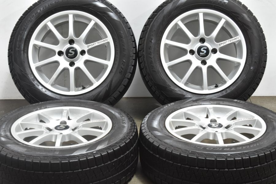 程度良好品】スポーツテクニック 15in 6.5J +20 PCD108 ピレリ アイスアシンメトリコプラス 195/65R15 プジョー 208  308 シトロエンC3 中古 スタッドレスタイヤホイールセット | パーツ販売ナンバーワン