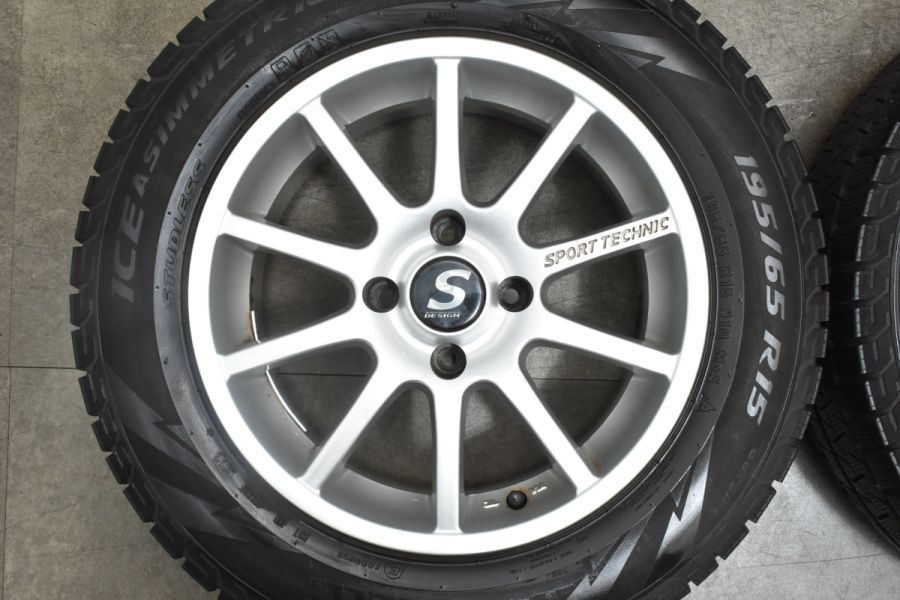 程度良好品】スポーツテクニック 15in 6.5J +20 PCD108 ピレリ アイスアシンメトリコプラス 195/65R15 プジョー 208  308 シトロエンC3 中古 スタッドレスタイヤホイールセット | パーツ販売ナンバーワン