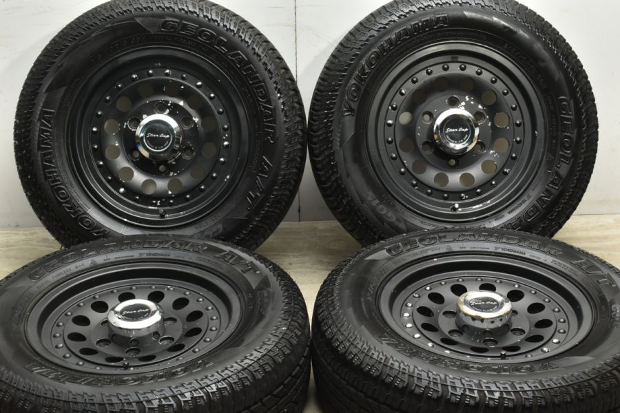 ハイエースサイズ】STAR CAP 15in 6J +22 6穴 PCD139.7 ヨコハマ ジオランダーA/T G015 215/70R15 98H  レジアス レンコン 中古 タイヤホイールセット | パーツ販売ナンバーワン