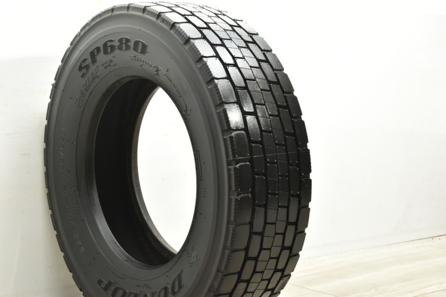 265/70R19.5 ダンロップ SP680 極バリ目 2本 鉄ホイール付